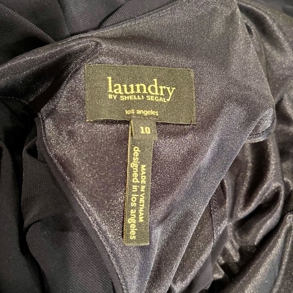 LAUNDRY by SHELLI SEGAL, LOS ANGELES, NAVY BLUE, LINED SHIFT. 3/4 SLEEVE.SIZE 10 - Picture 6 of 7